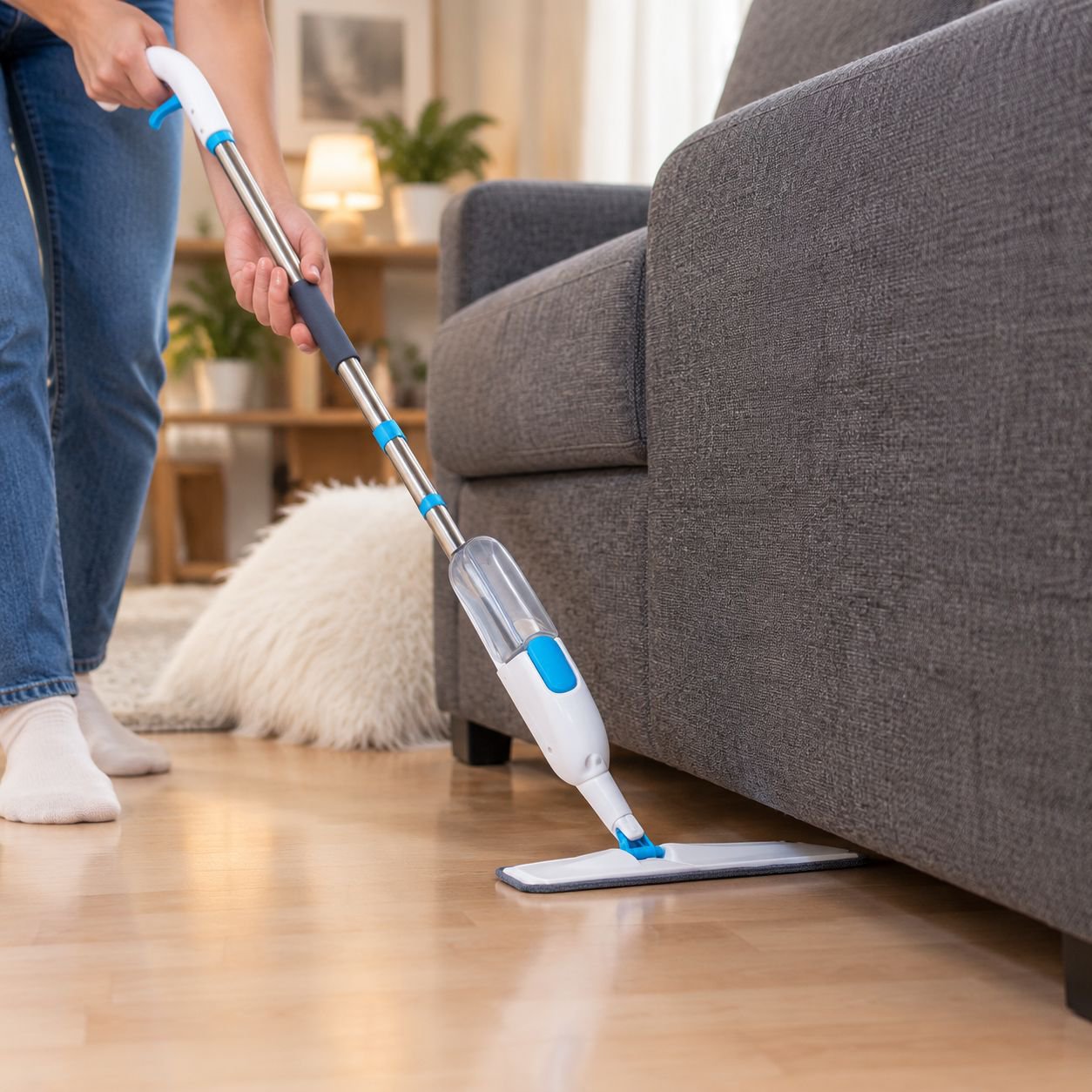 Hands-Free Spray Microfiber Mop for Home Floor Cleaning, Customizable Logo