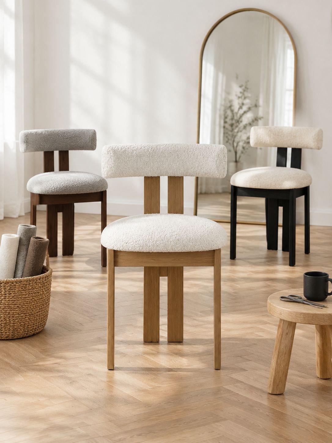Rustic solid wood chair for dining room seating