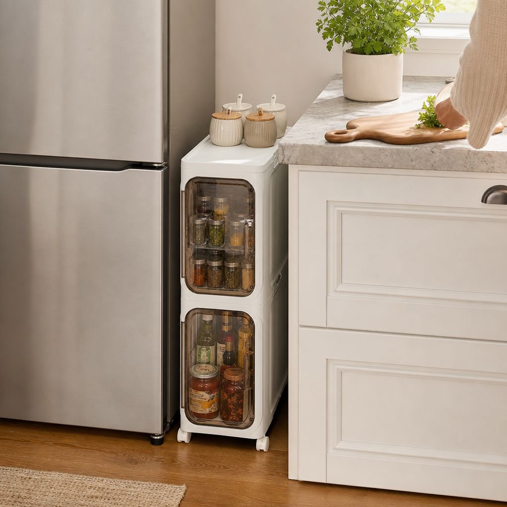 Foldable storage cabinet for home bathroom