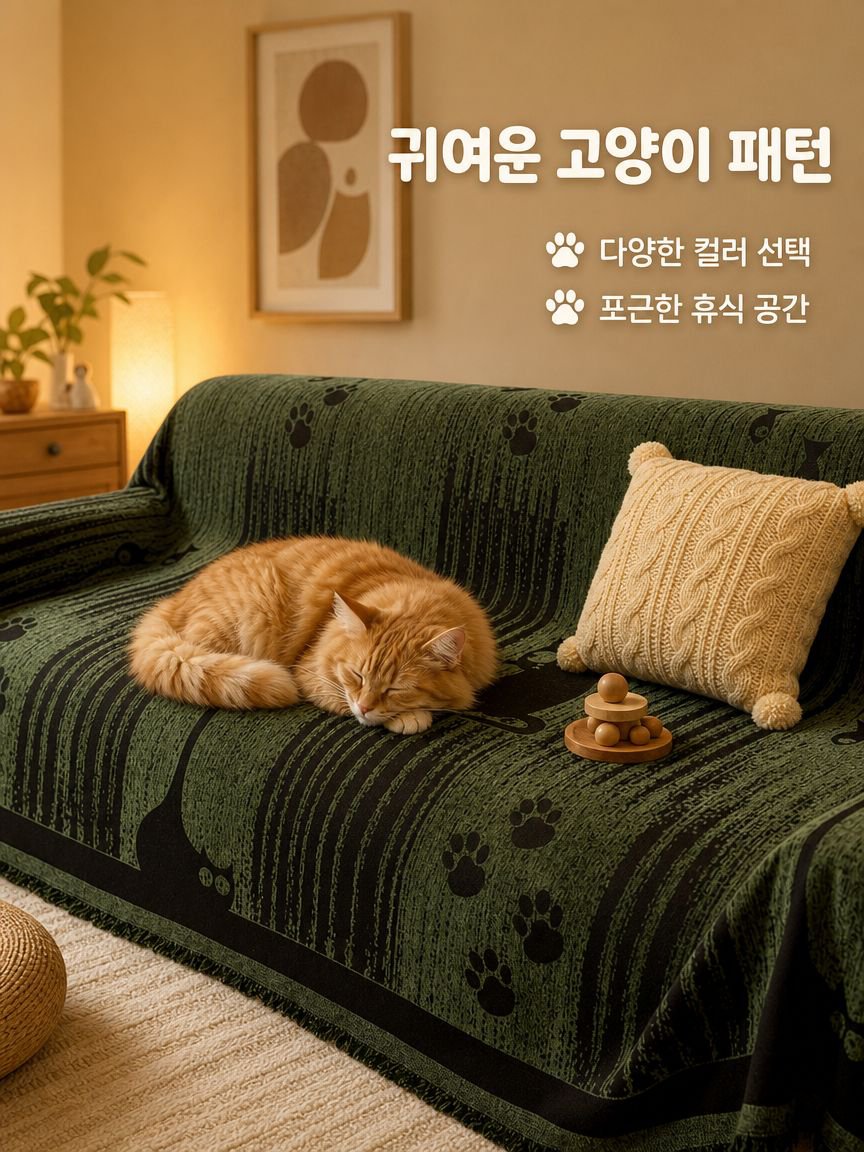 고양이 발톱 자국 방지용 두꺼운 소파 커버
