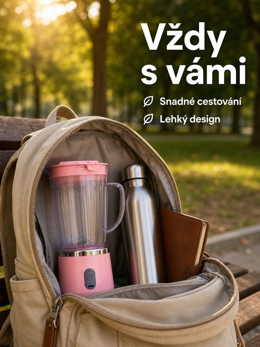 Elektrický domácí odšťavňovač, malý multifunkční přenosný mixér na smoothie
