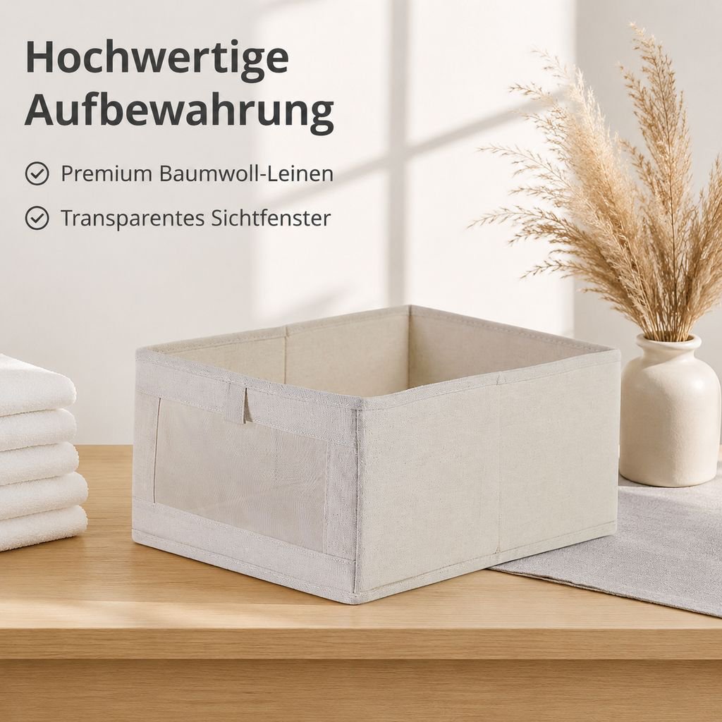 Faltbare Aufbewahrungsbox aus Baumwoll-Leinen für Kleidung