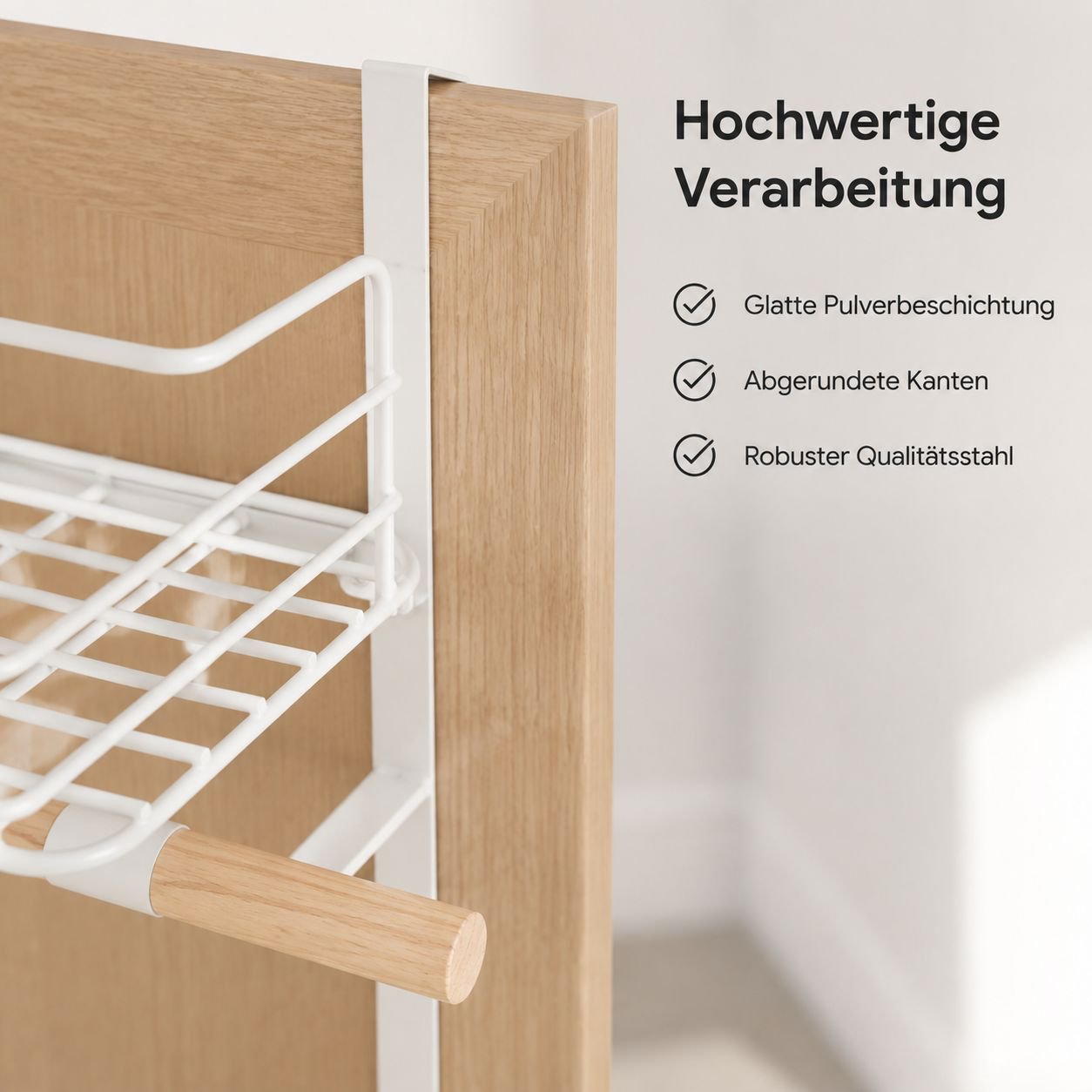 Doppellagiges Aufbewahrungsregal ohne Bohren hinter der Tür
