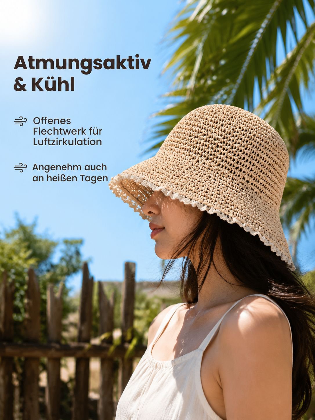 Koreanischer Stil Strohhut für Frauen