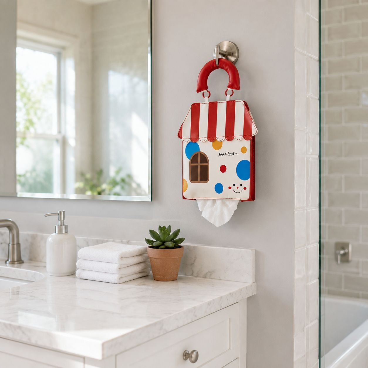 Easy-to-install wall-mounted toilet paper organizer