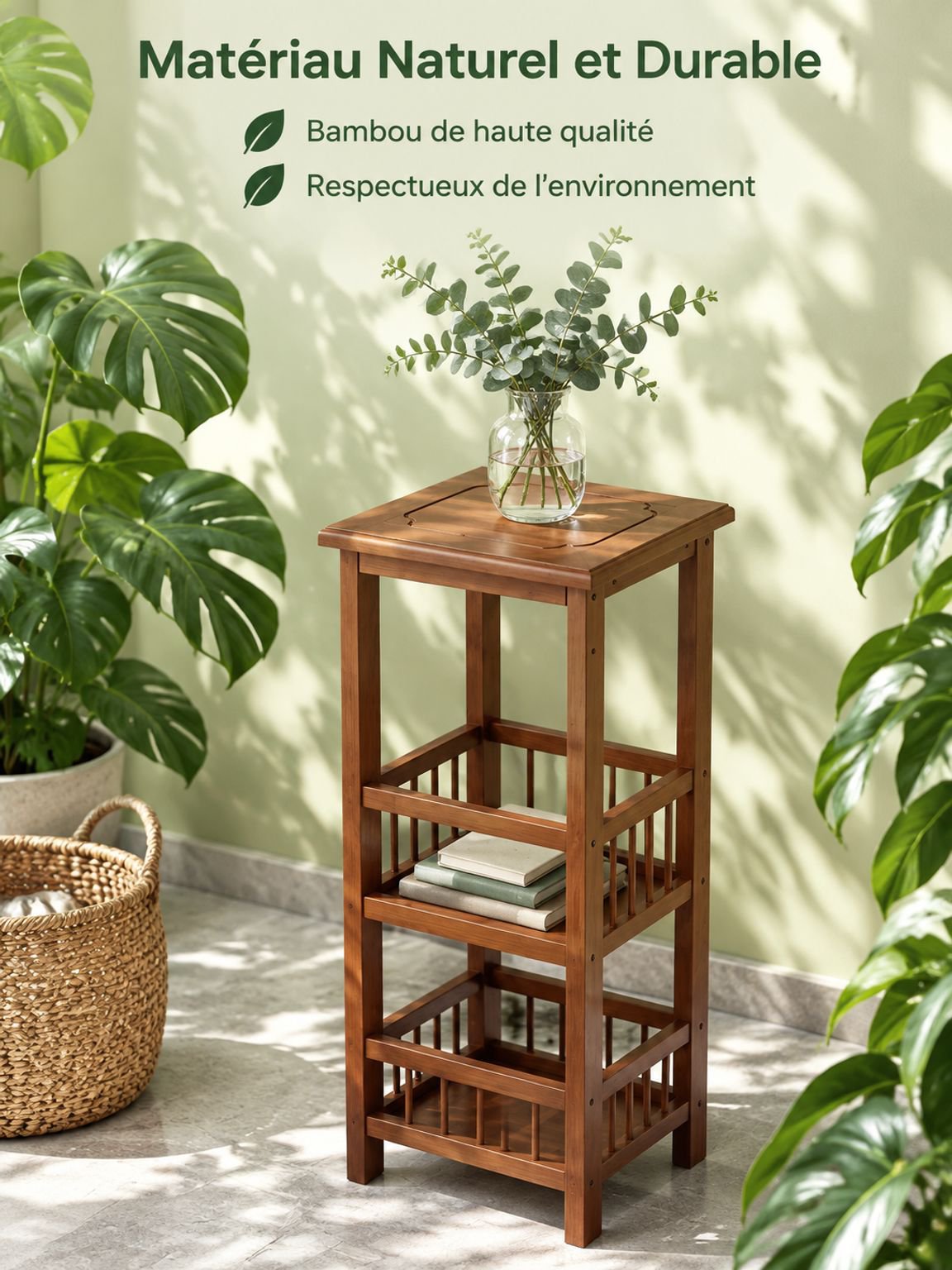 Table basse compacte avec tablette de rangement inférieure