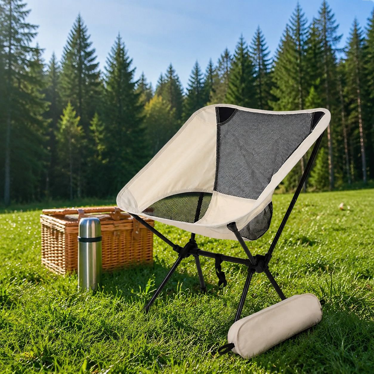 Tragbarer klappbarer Stuhl für draußen, Strandstuhl, Angeltisch und Stühle, Camping-Klappstuhl