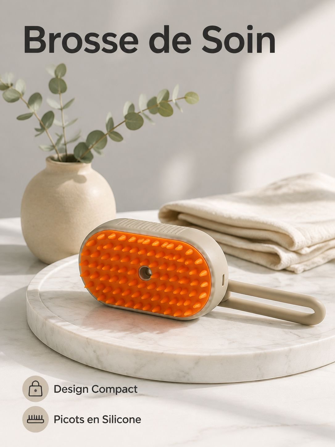 Brosse de toilettage pour animaux à vapeur électrique