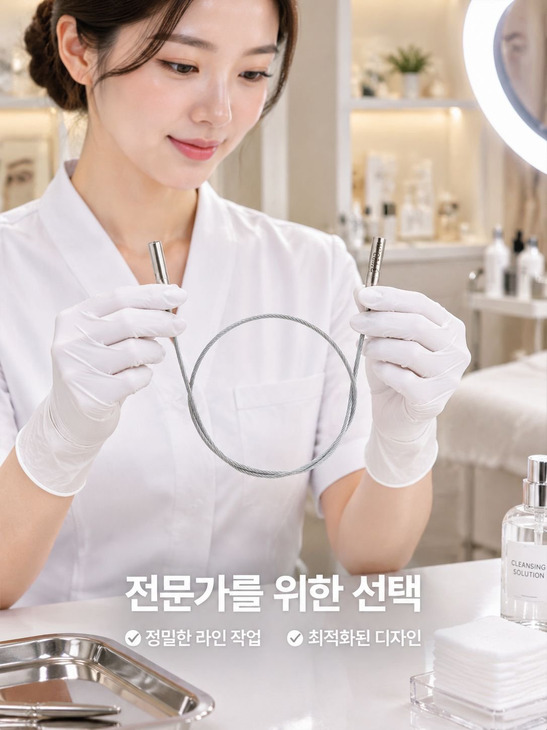 360도 회전 가능한 은색 핀 코드
