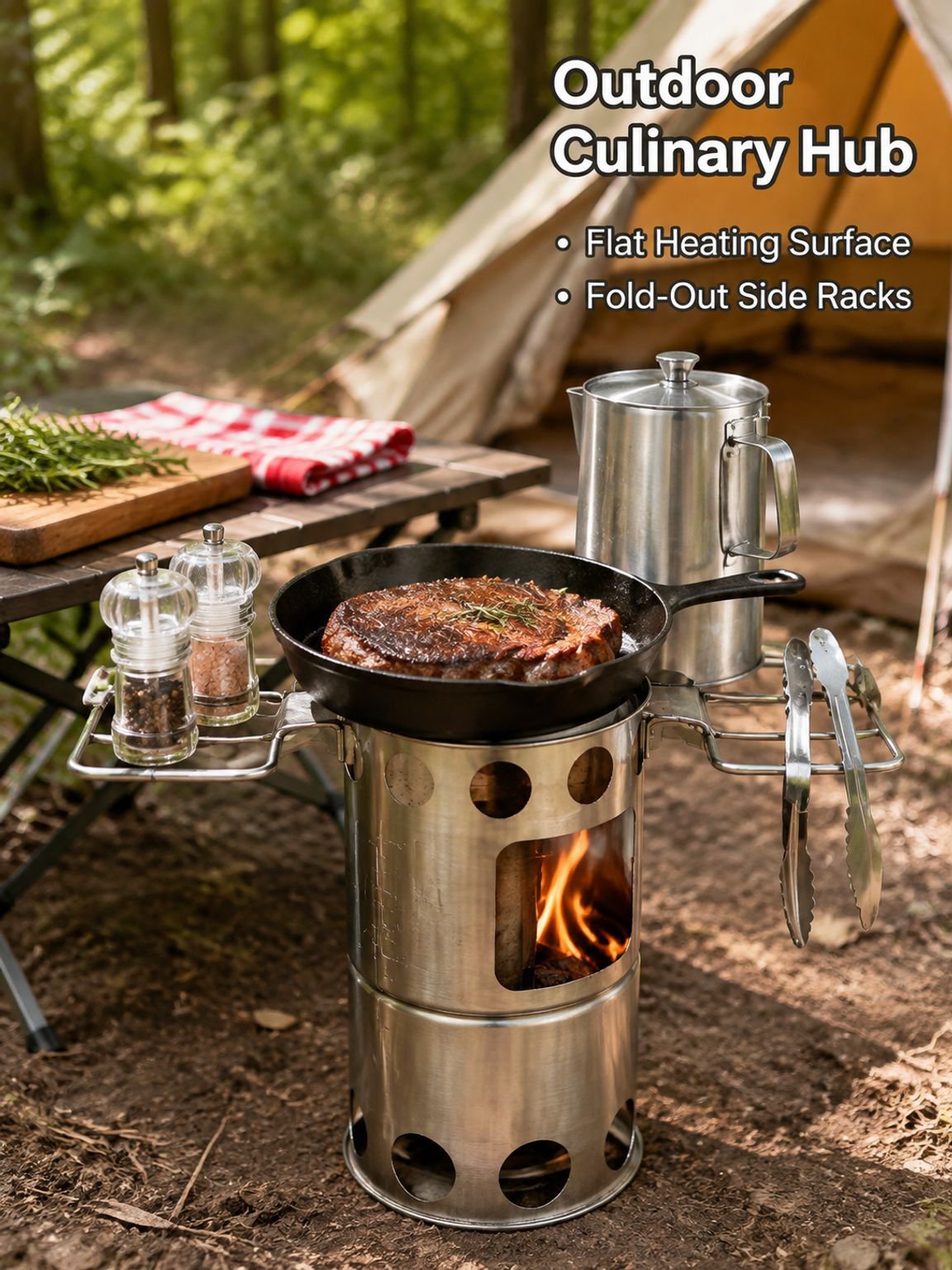 Portable Fireplace Heating Stove Foldable Set