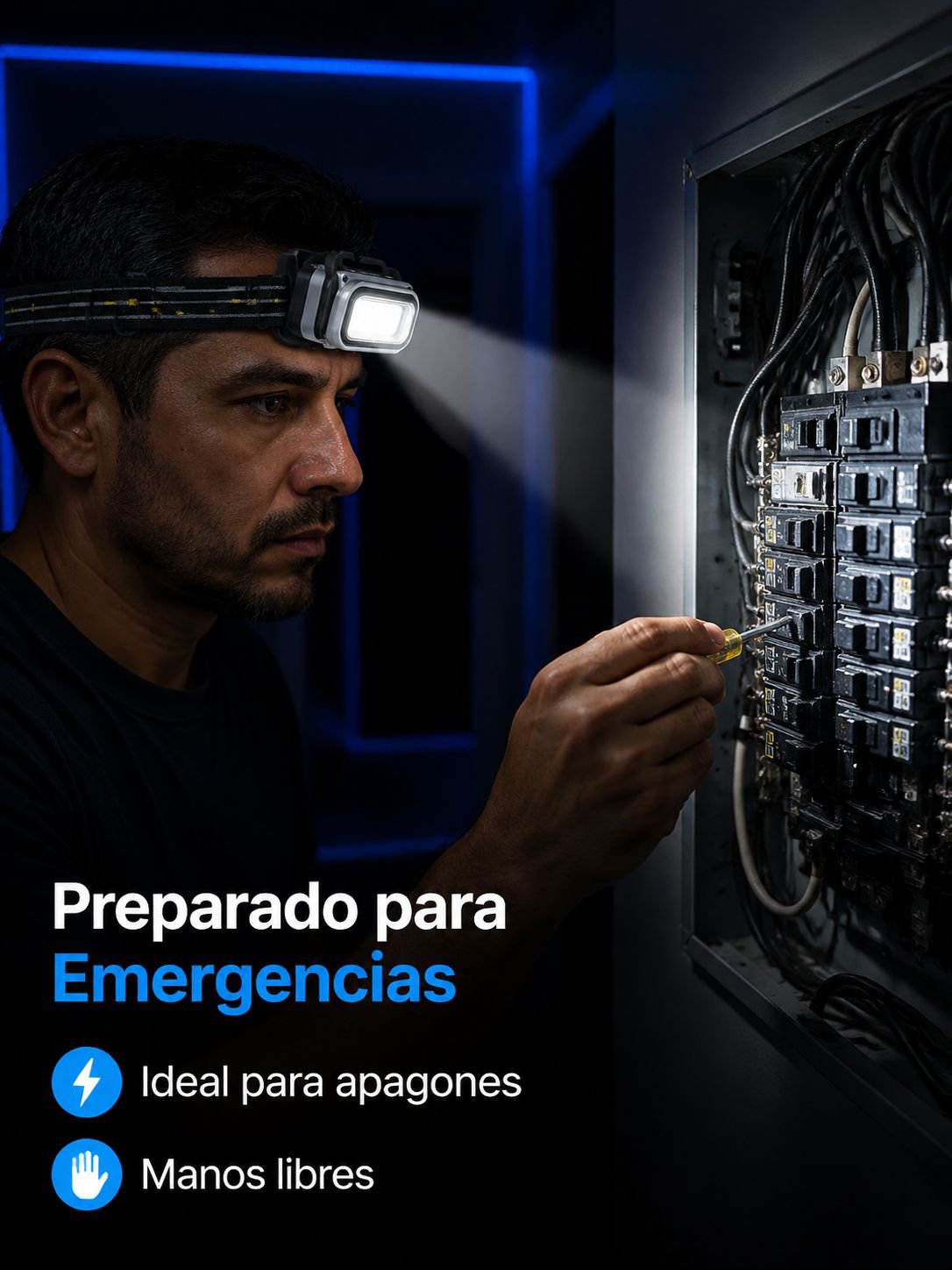Lámpara frontal LED multifuncional para aventuras
