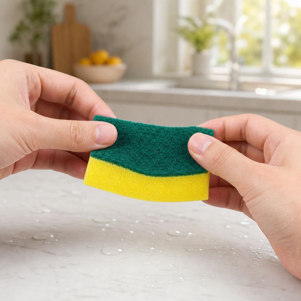 Before and after cleaning results with sponge cloth