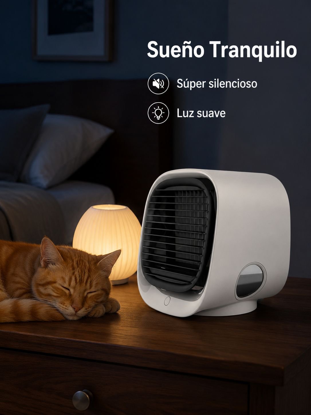 Ventilador de agua multifuncional y silencioso, enfriador portátil recargable para hogar y oficina