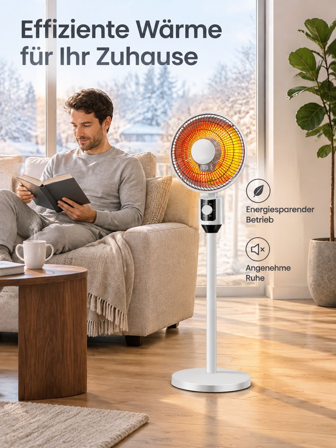 Energieeffiziente Heizung mit breitem Winkel und schneller Wärmeabgabe