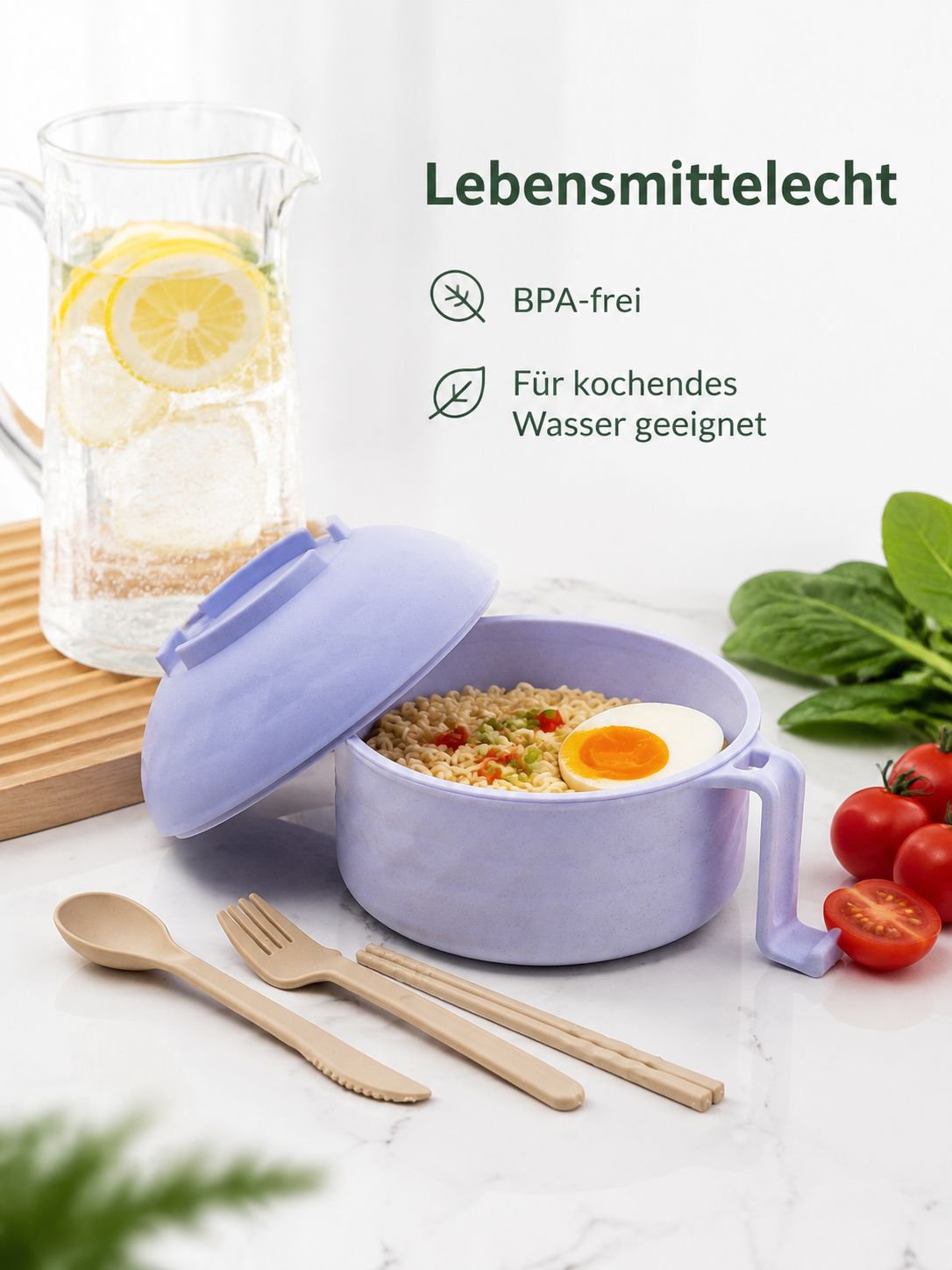 Umweltfreundliches Schüssel-Set für Instant-Nudeln und Suppen