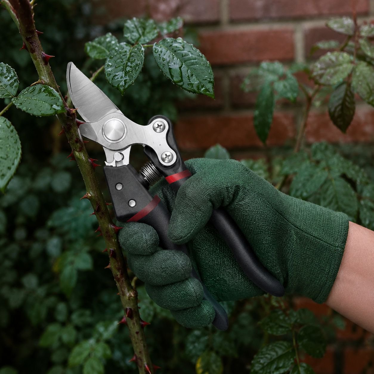 Professional SK5 steel shears cutting thick branches
