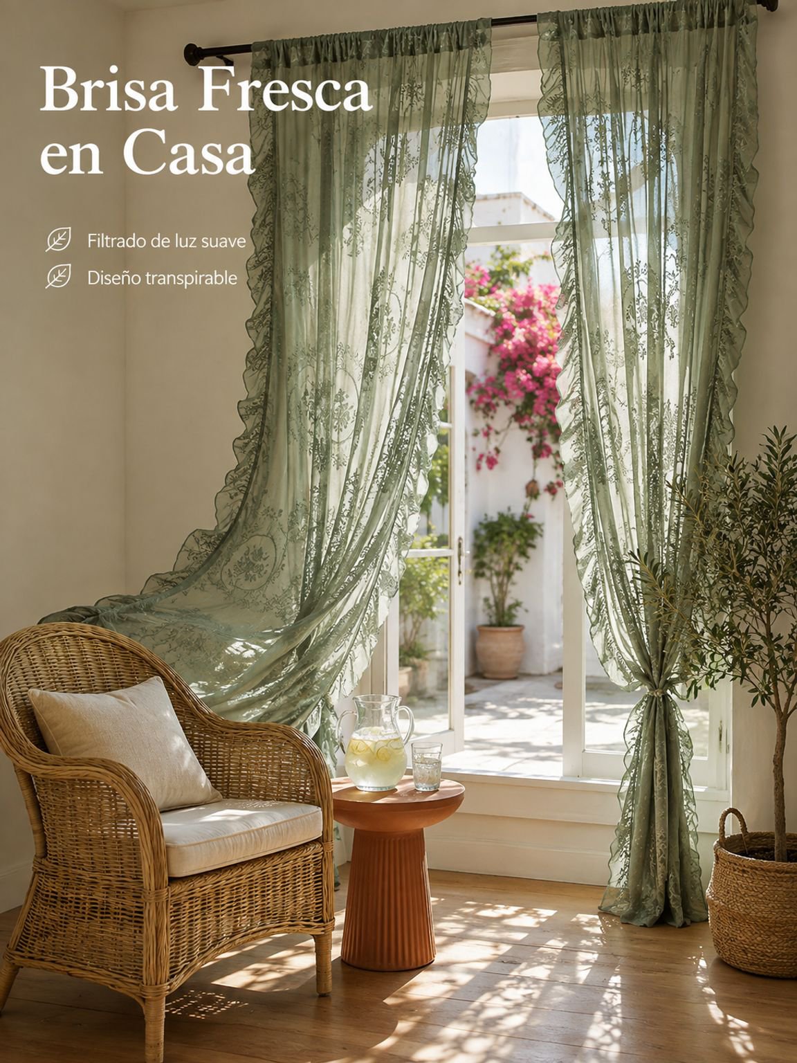 Cortinas semiopacas para sala de estar