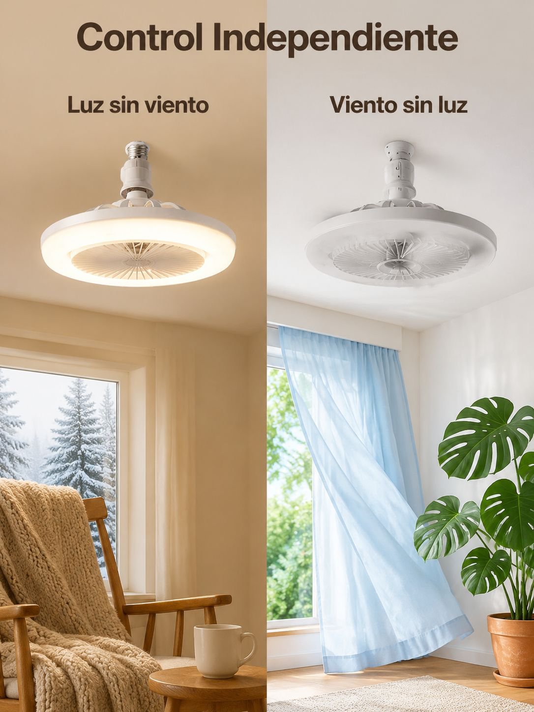 Ventilateur de plafond avec lampe E27