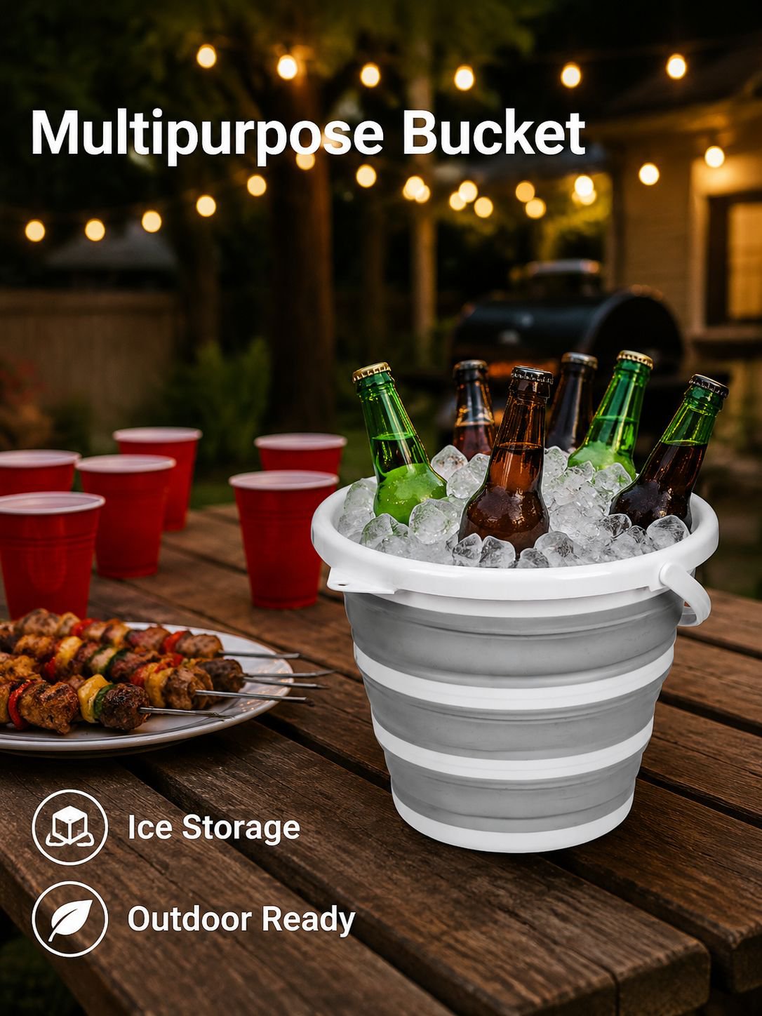 Foldable water bucket, car wash bucket, outdoor travel fishing bucket, water storage bucket, lightwe