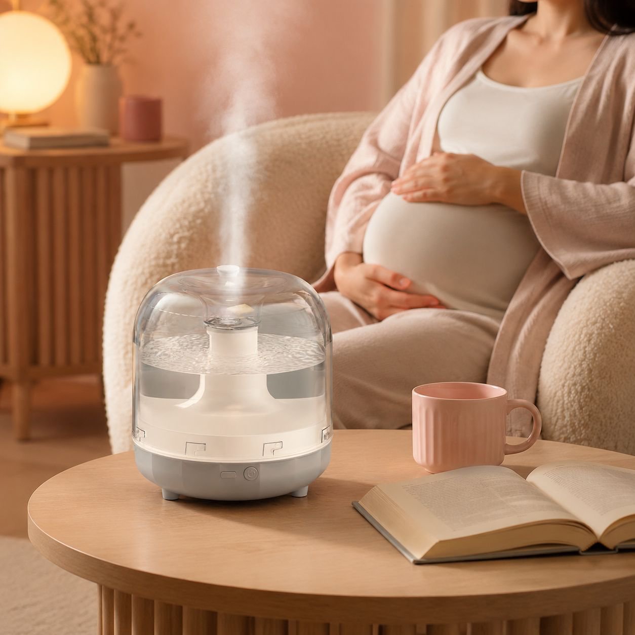 Humidificador silencioso para dormitorio, purificador de aire adecuado para embarazadas