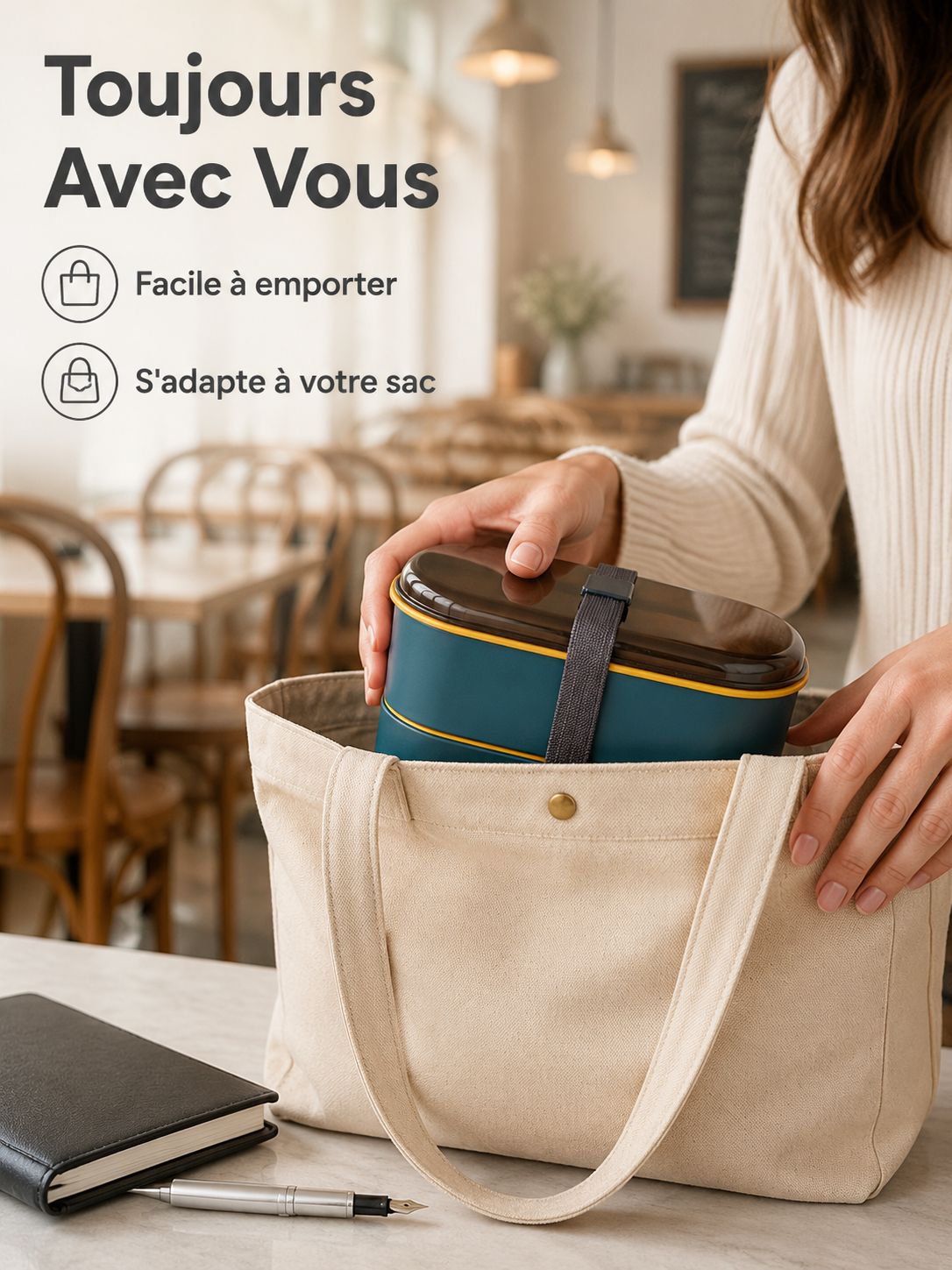 Lunch box minceur japonaise compartimentée, passe au micro-ondes