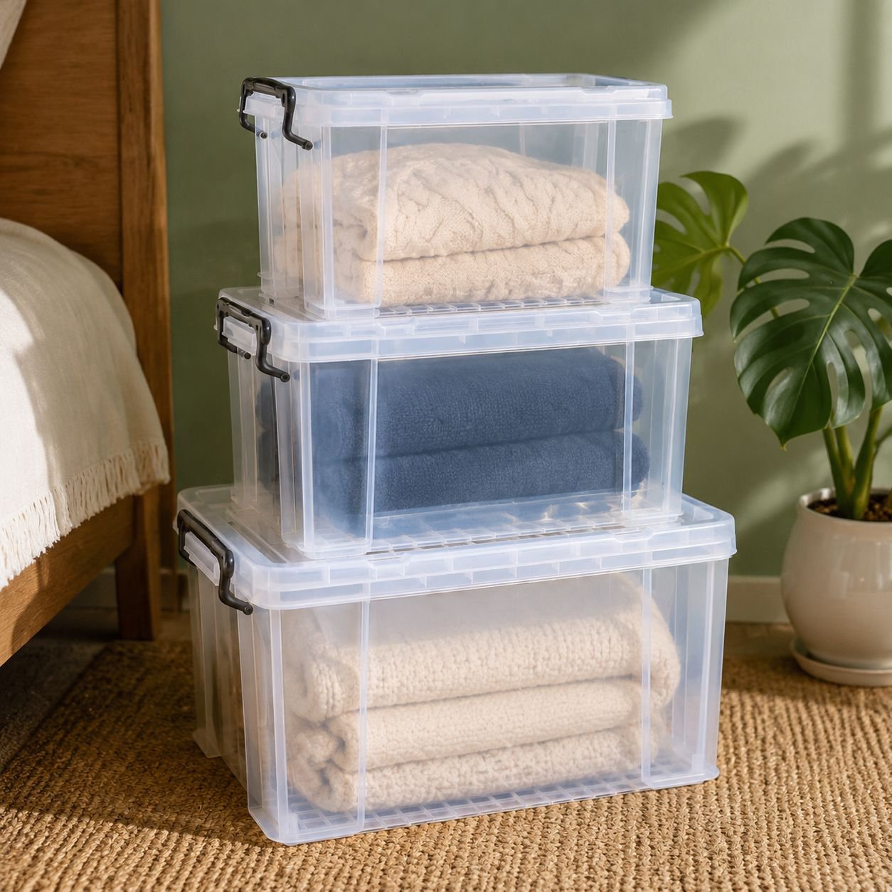 Transparent Plastic Right-Angle Storage Container