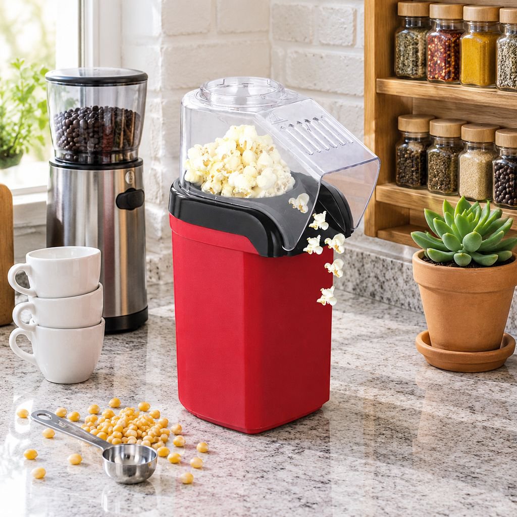 Healthy Hot Air Popcorn Maker, No Oil Needed
