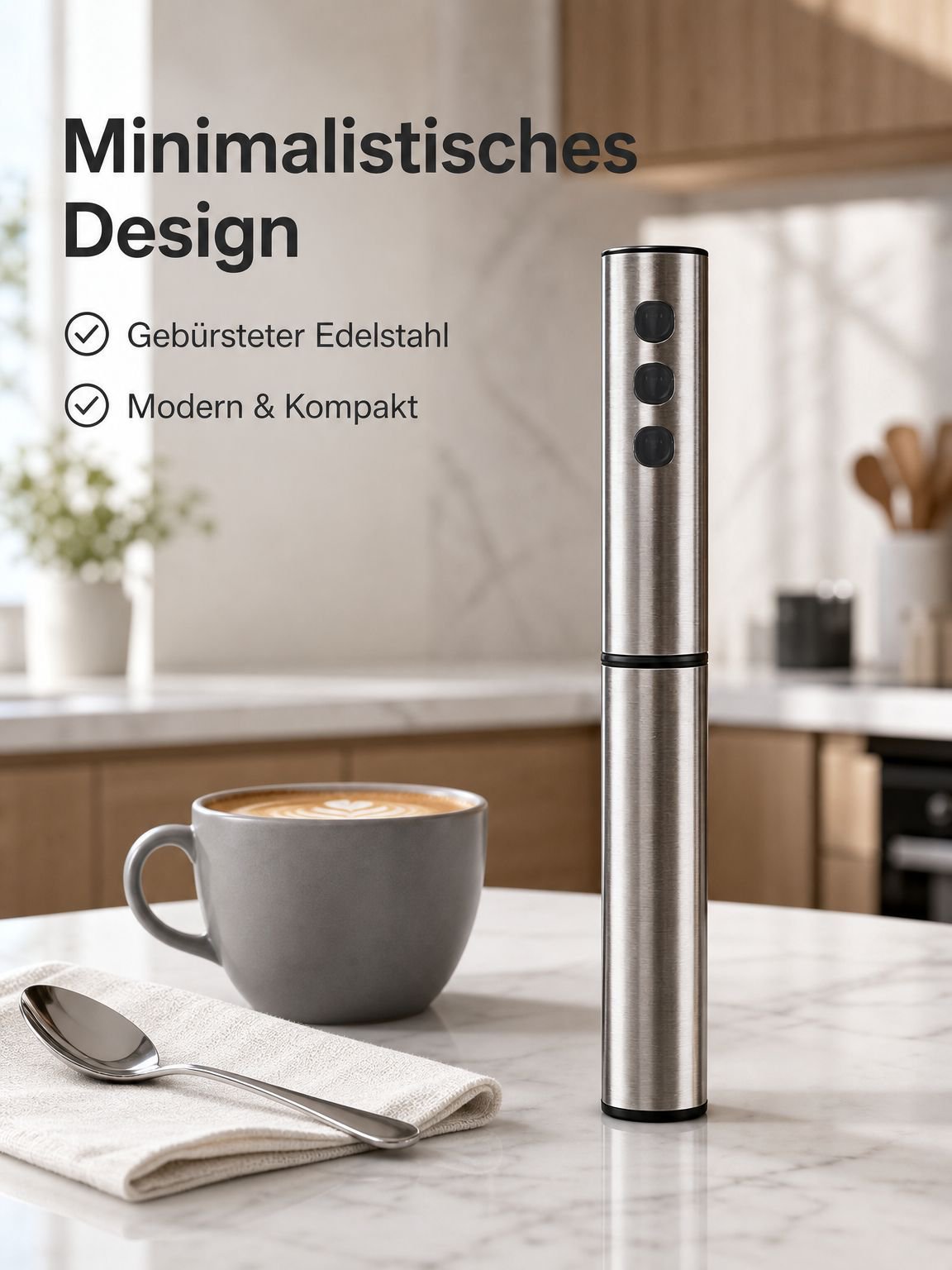 Multifunktionaler Handaufschäumer Sahnequirl