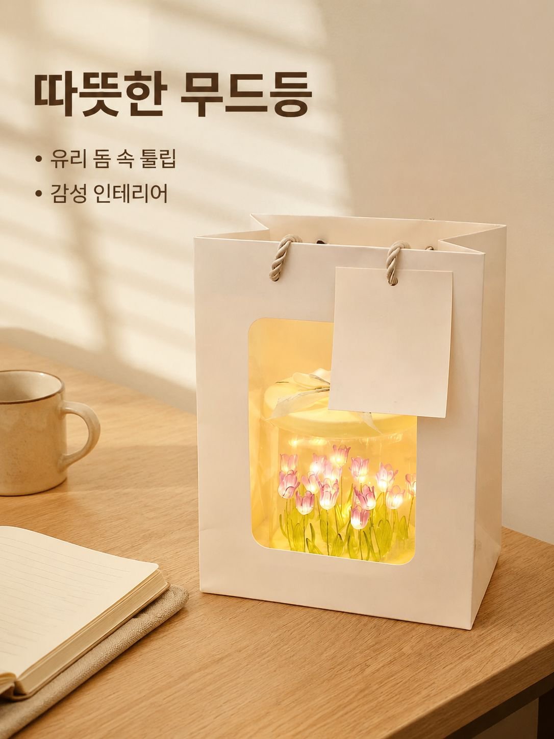 튤립 모티브 무드등