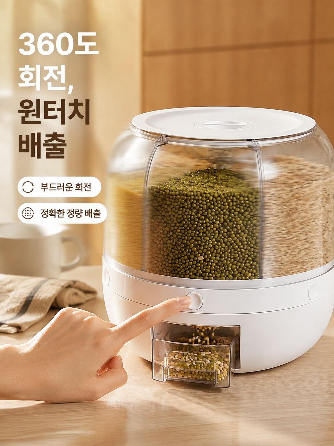 회전 잡곡통