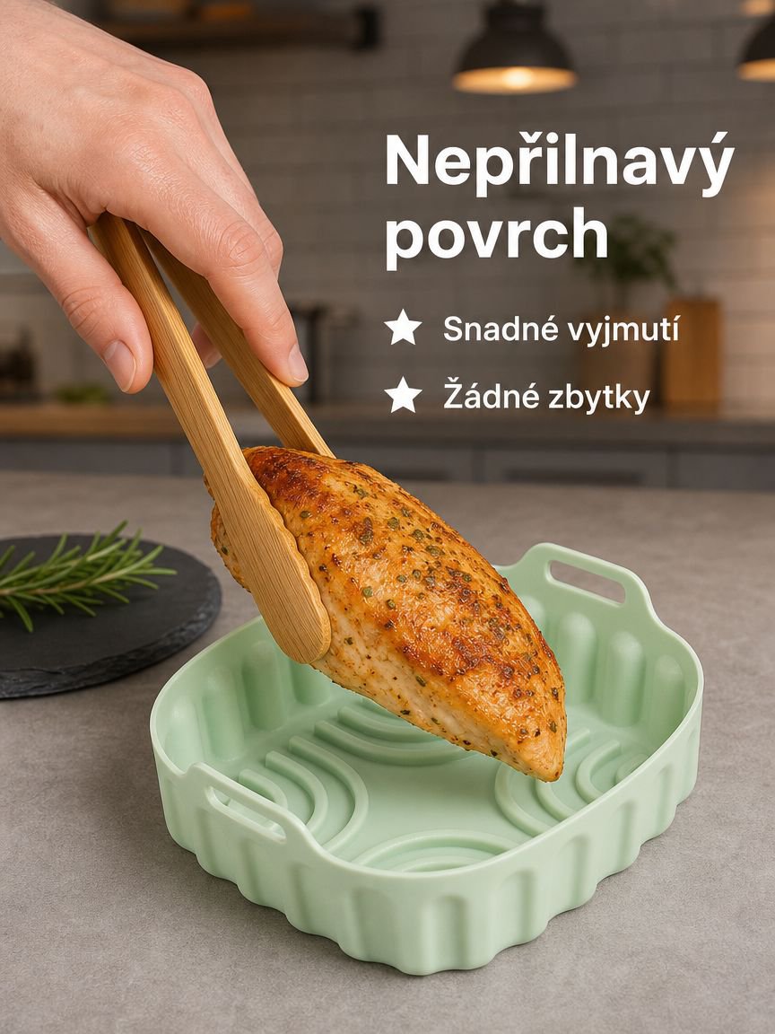 Silikonová čtvercová podložka do fritézy na pečení