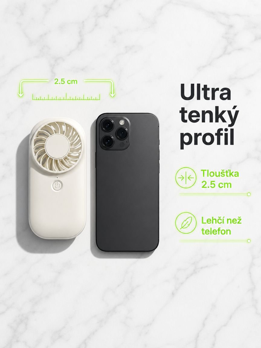Přenosný ruční ventilátor s dlouhou výdrží baterie