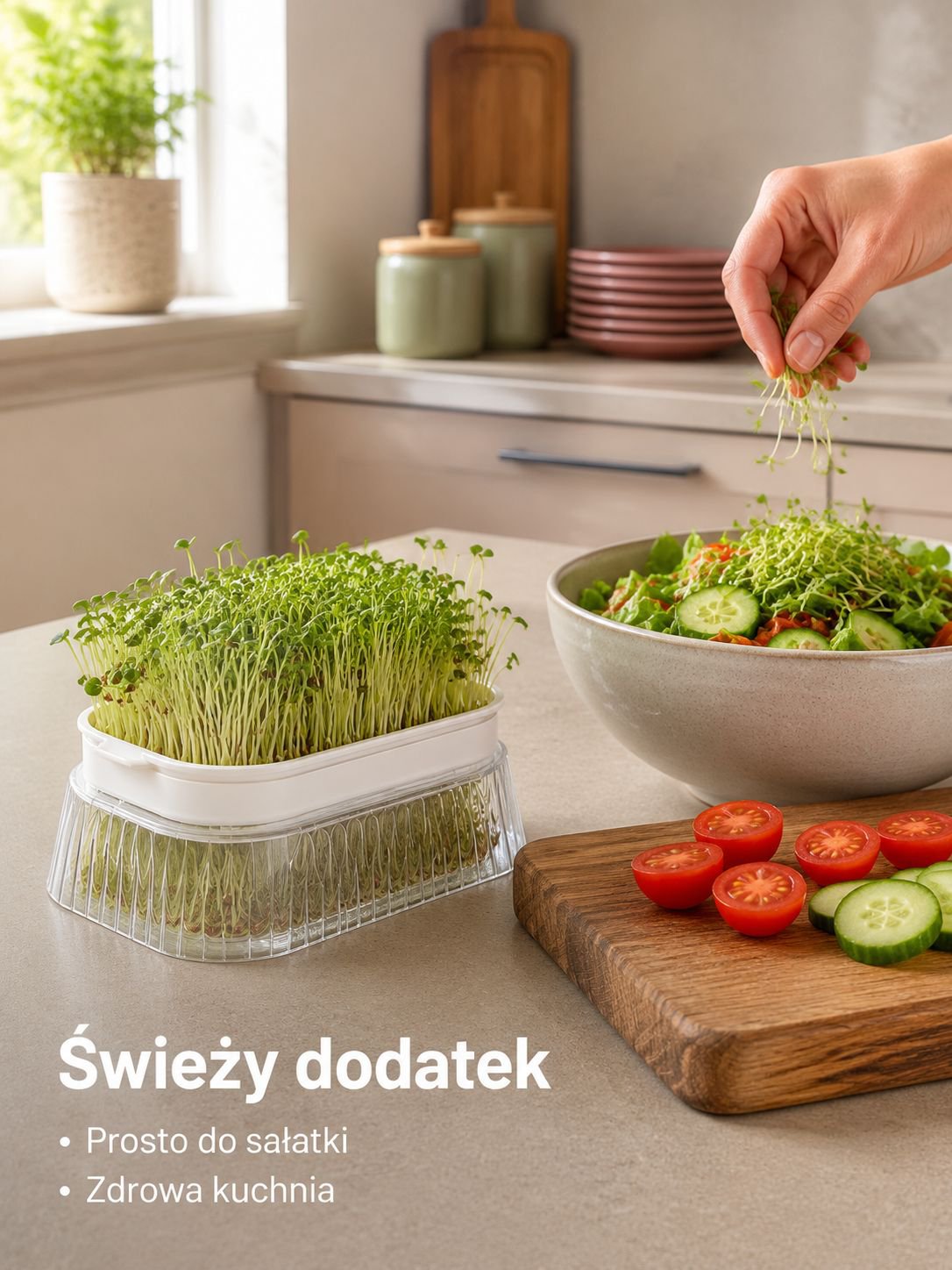 Domowa kiełkownica do uprawy kiełków wodnych