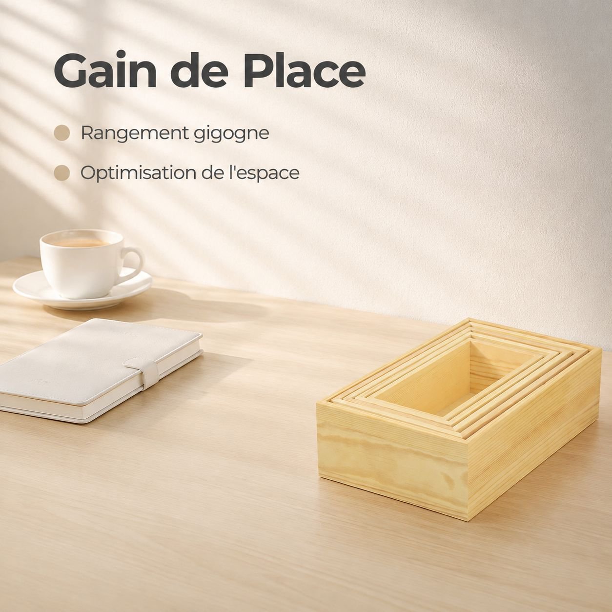 Organisateur de bureau en bois