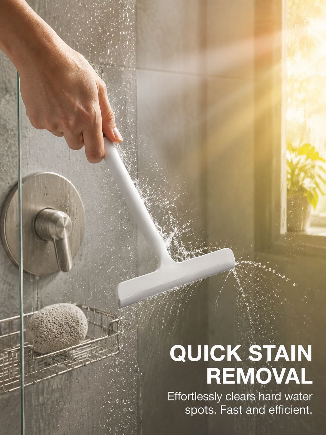 Easy-grip plastic scraper for glass and tiles