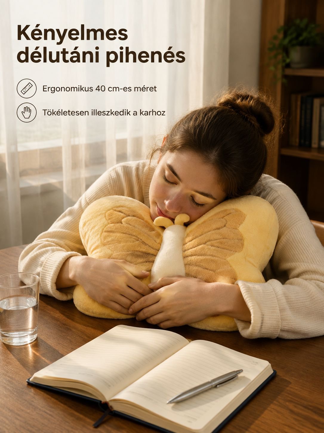 Kényelmes, pillangó alakú ölelőpárna