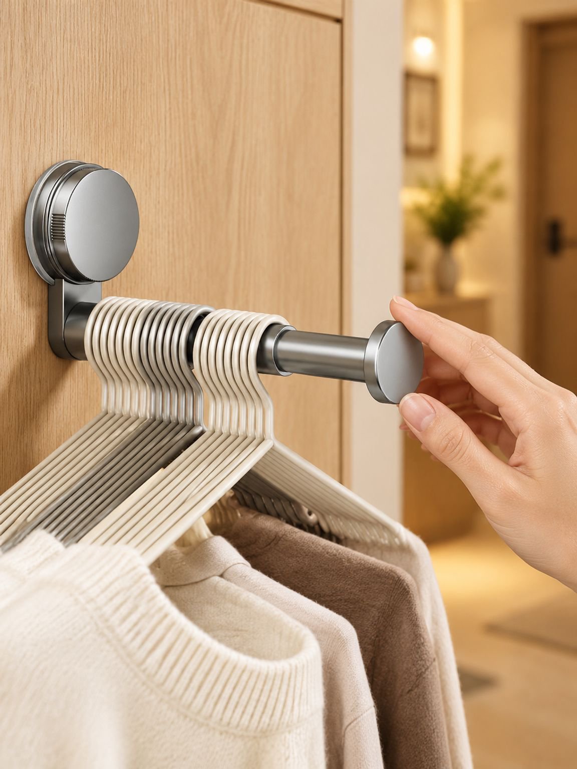 Closet organization solution for storing clothes hangers