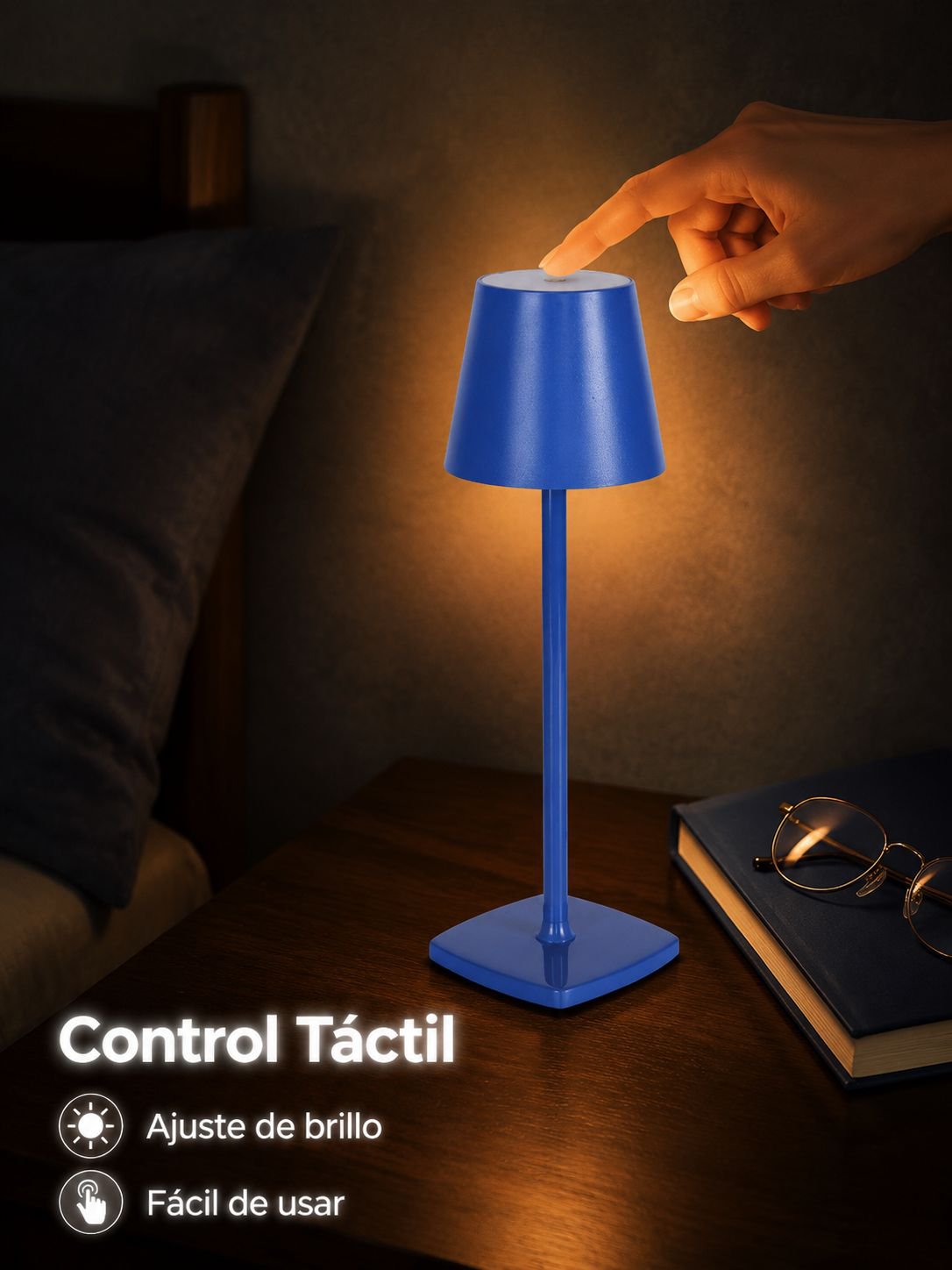 Lámpara de mesa portátil recargable