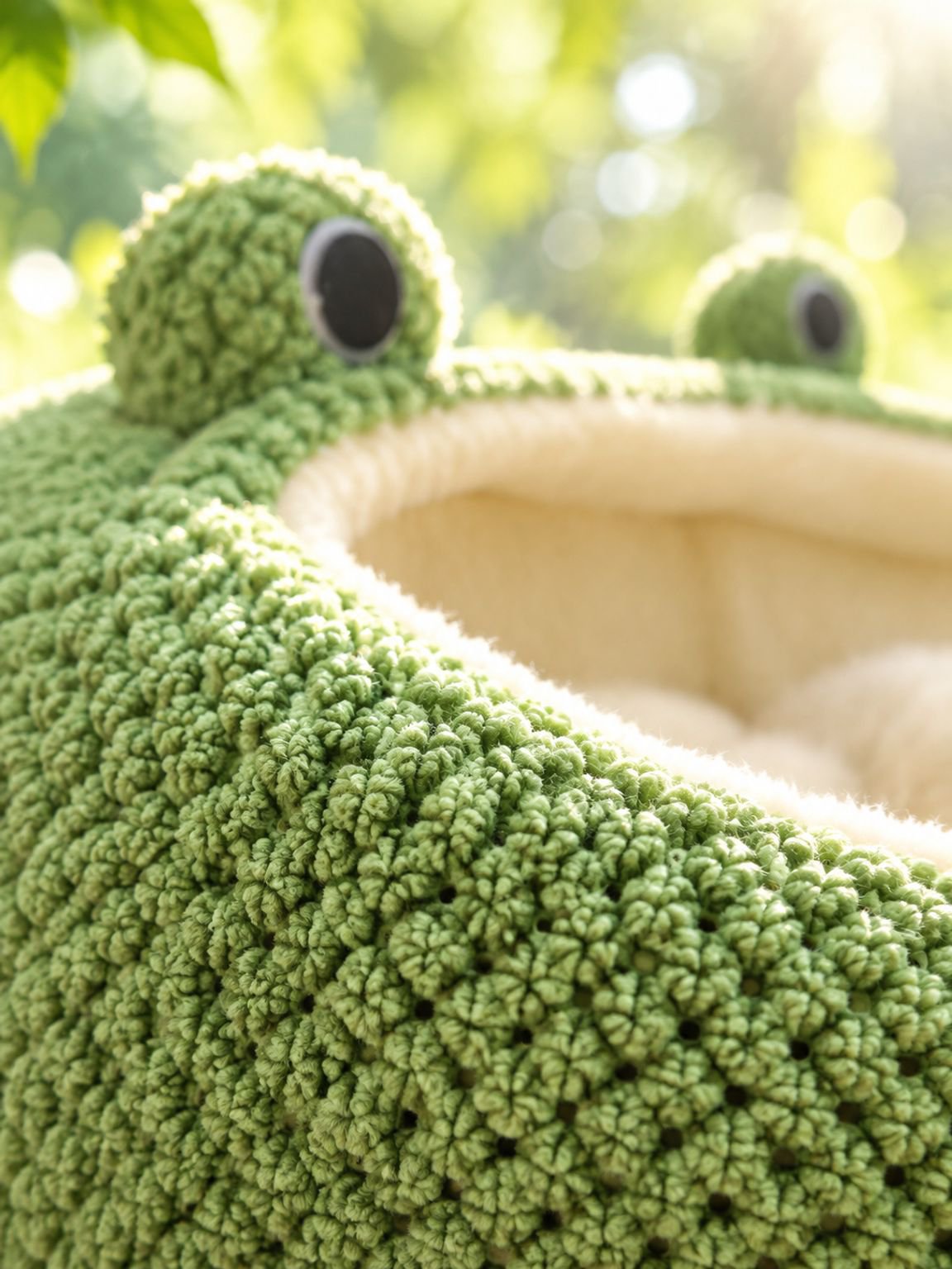 Cama para mascotas rana verde
