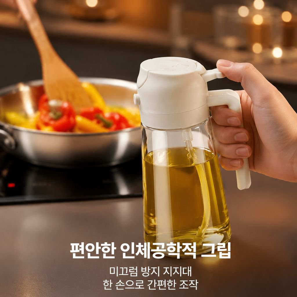 식품급 분사 및 붓기 겸용 오일병