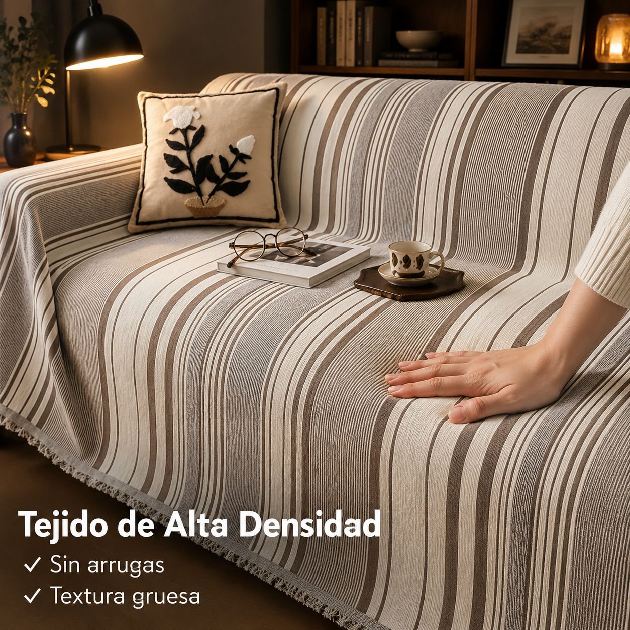 Funda de sofá de estilo moderno y sencillo con rayas