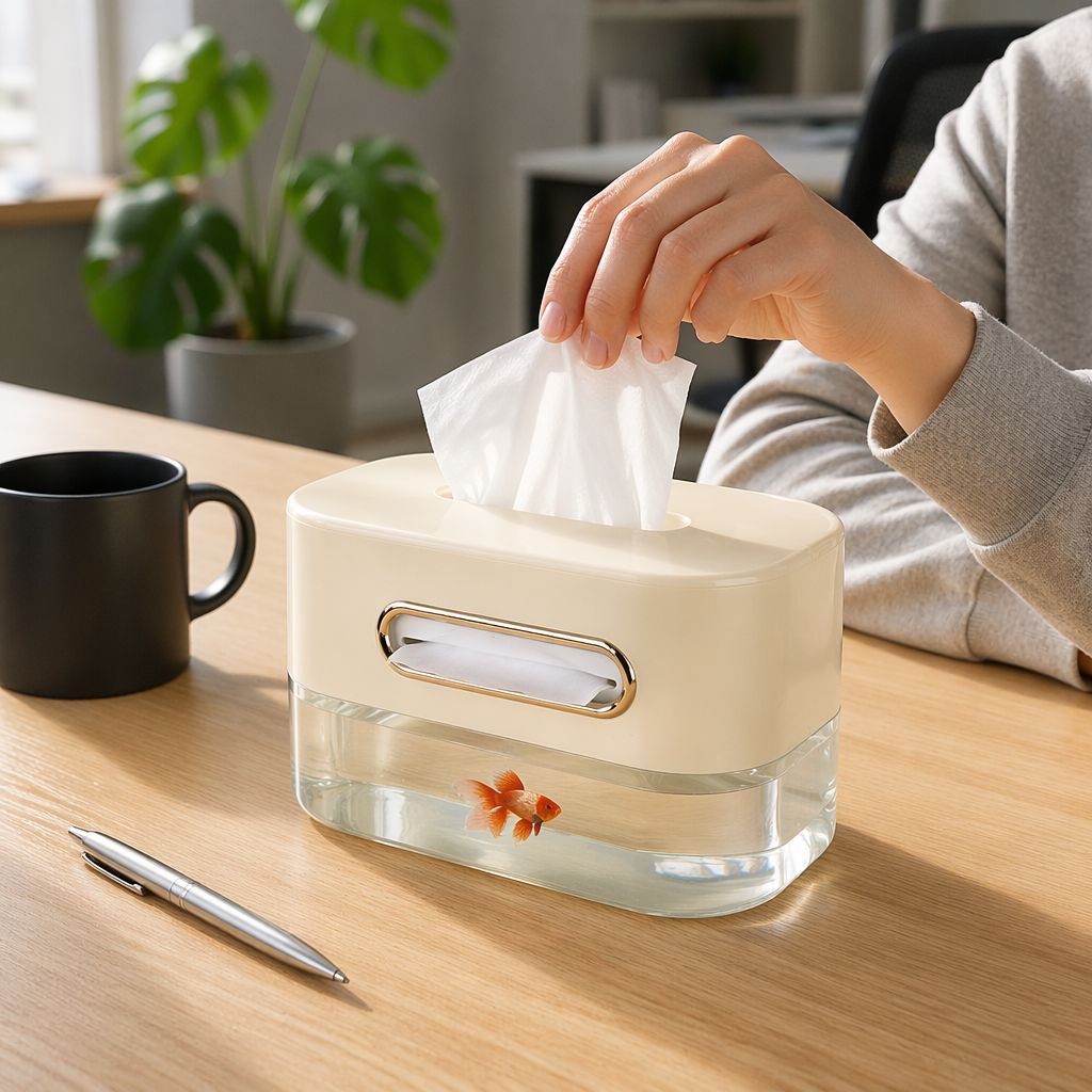High-capacity tissue holder for aquarium accessories