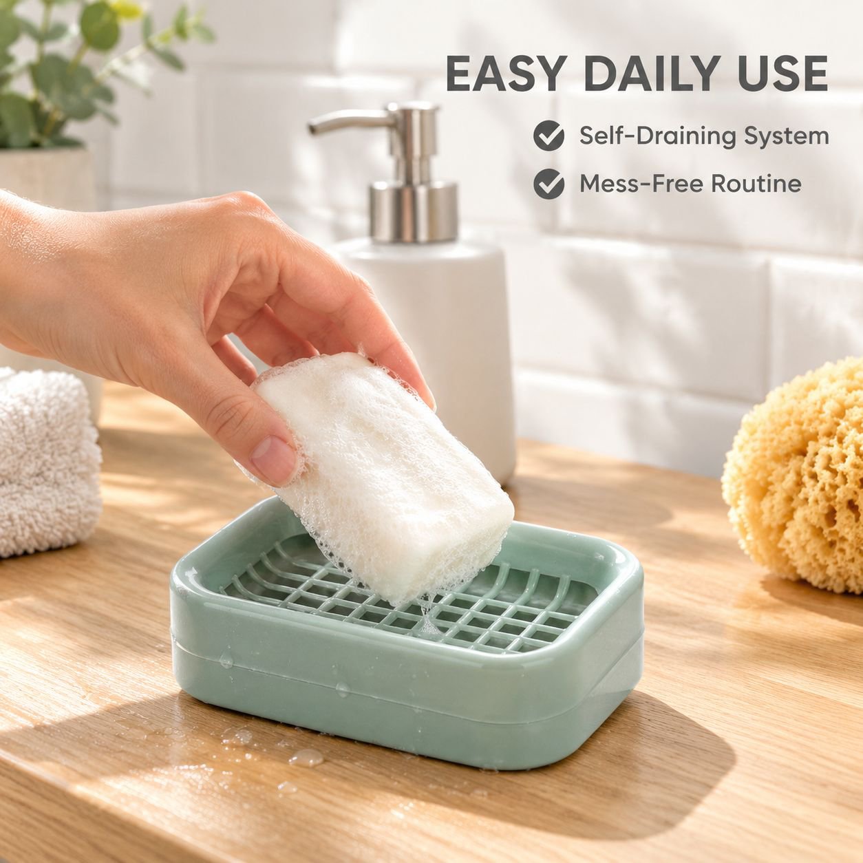 Premium soap holder with innovative draining system