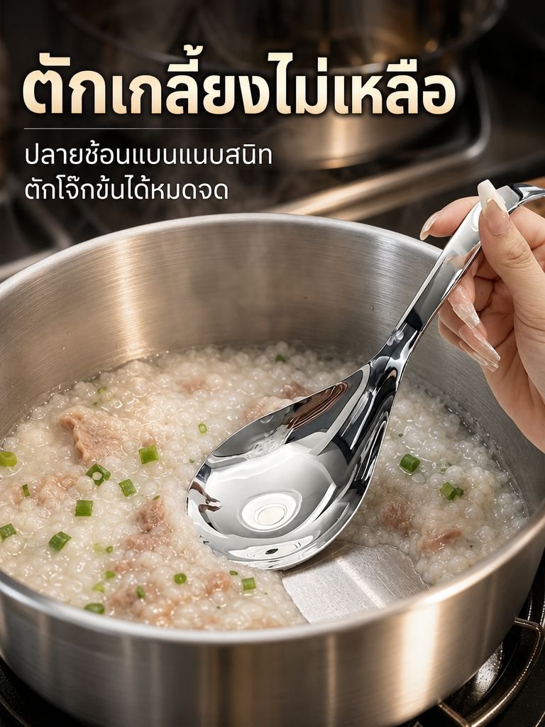 ทัพพีขนาดใหญ่สำหรับซุปและโจ๊ก