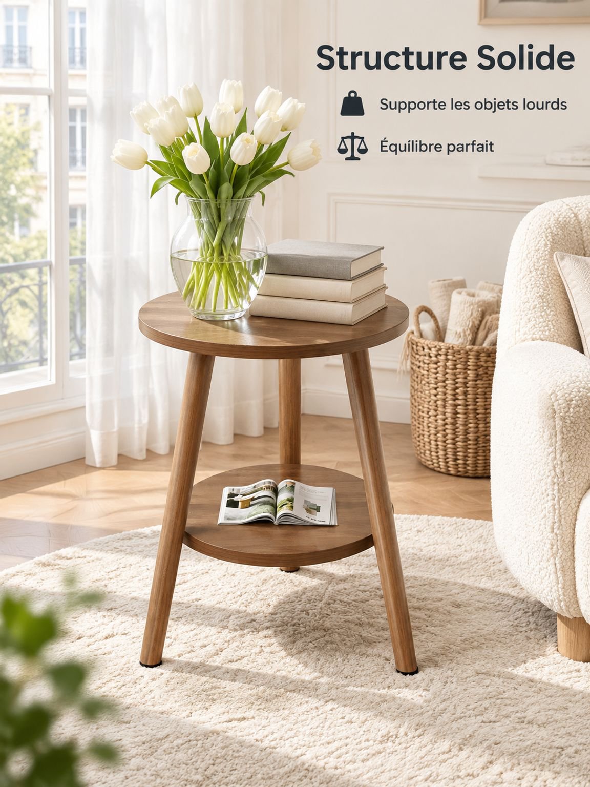 Petite table ronde pour balcon, salon et terrasse