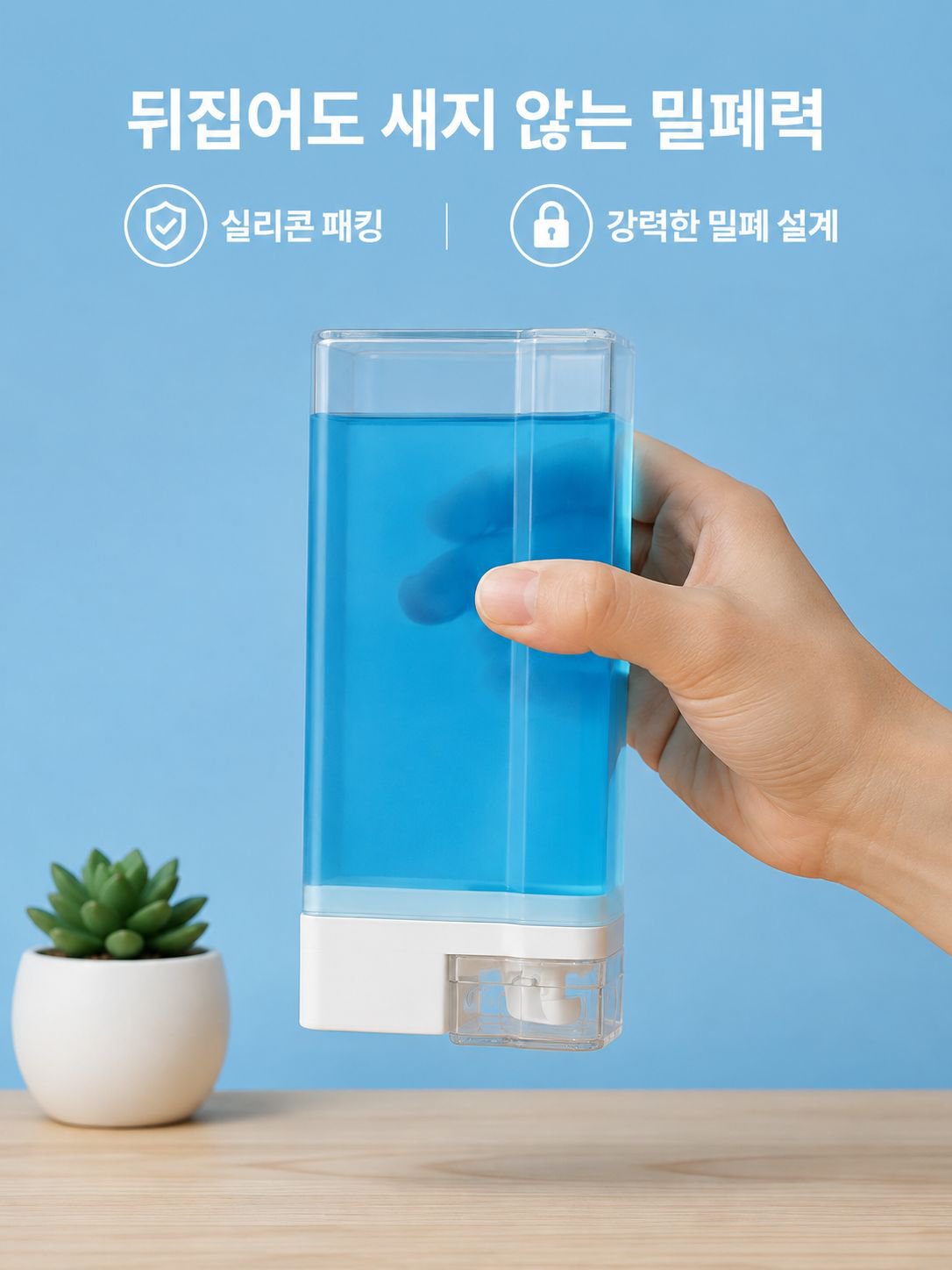 밀봉링 틈새 수납 홈 디자인 리필용 심플 세제 병