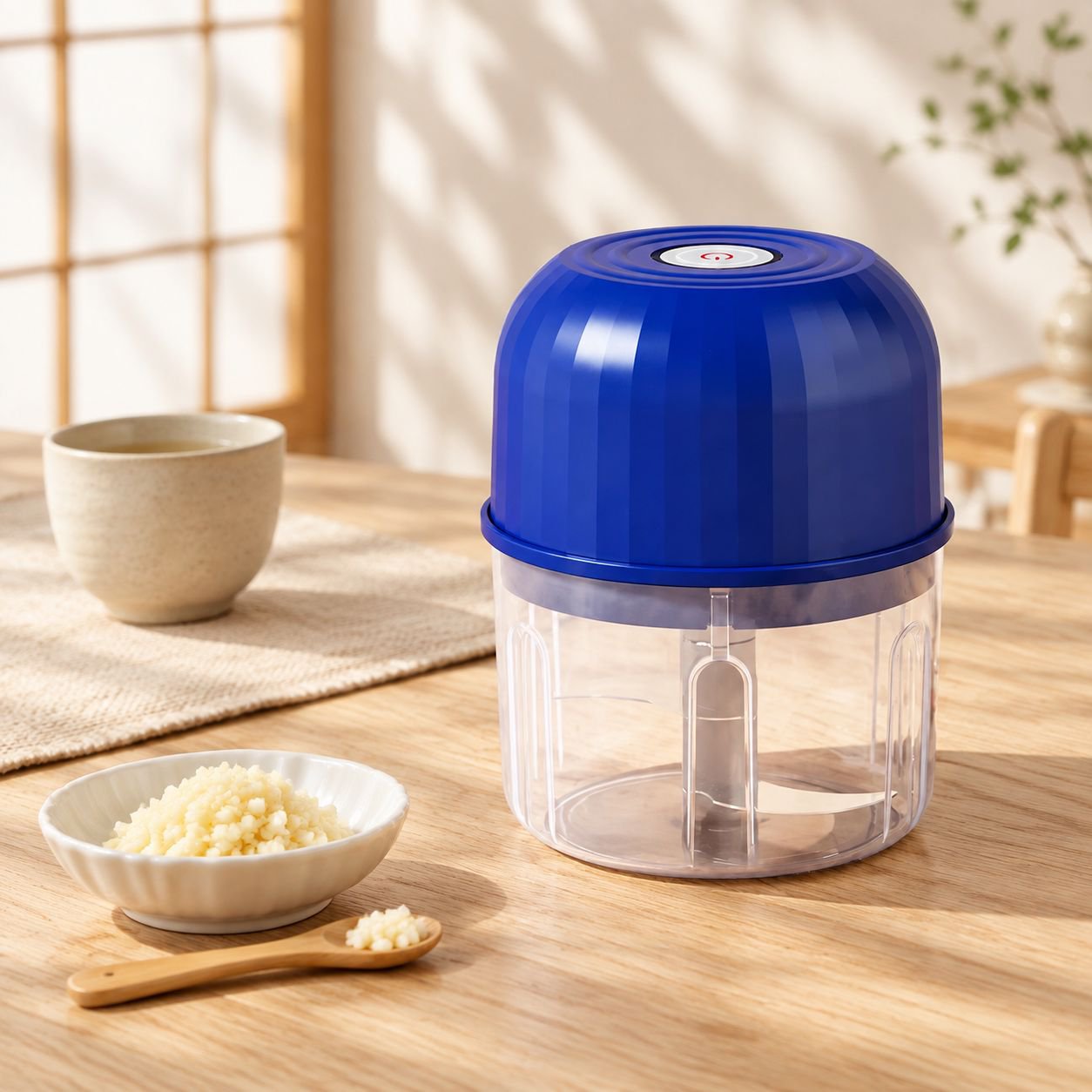 電動ニンニクみじん切り器 多機能 にんにく潰し器 家庭用 フードプロセッサー 肉 薬味 小型チョッパー