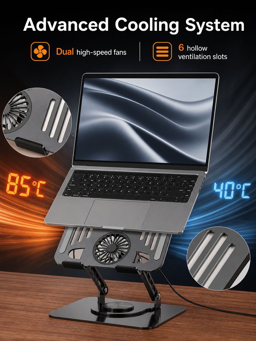 Slim and portable laptop cooling pad for travel