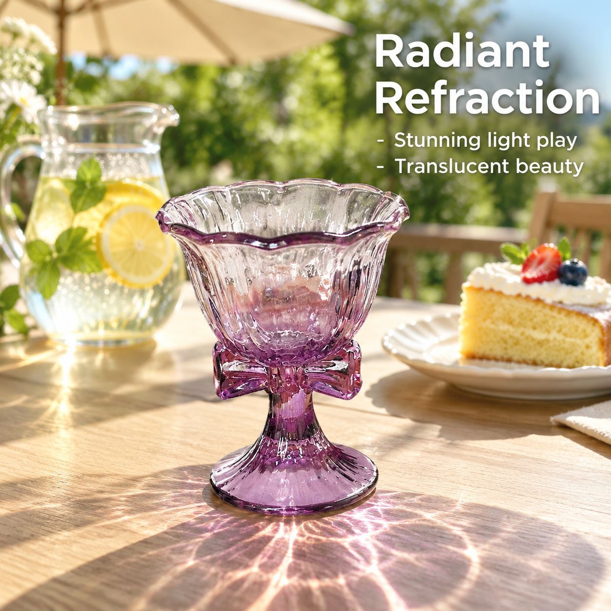 Creative Purple Bow High-Stem Glass