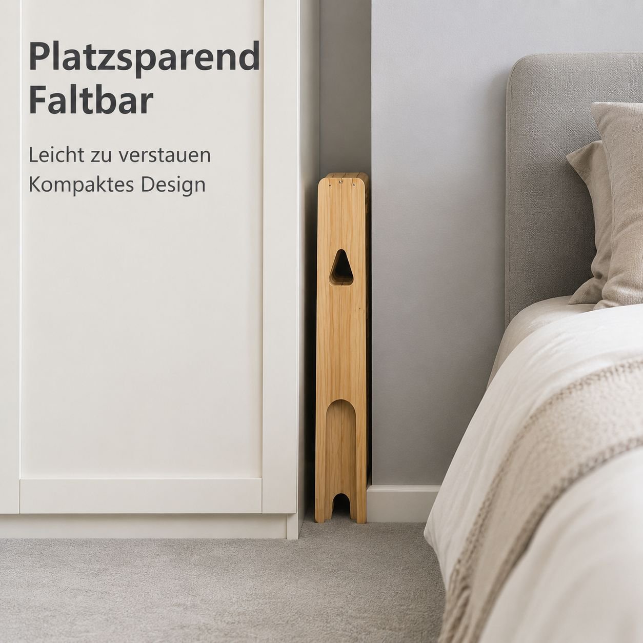 Vierstufiger Klappleiterhocker aus Holz